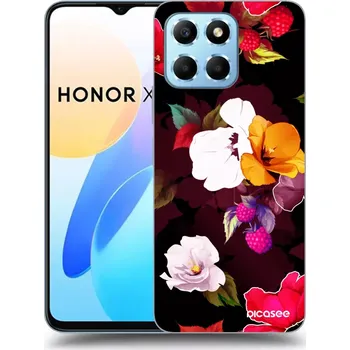 Pouzdro na mobilní telefon Picasee silikonový průhledný obal pro Honor X8 5G - Flowers and Berries