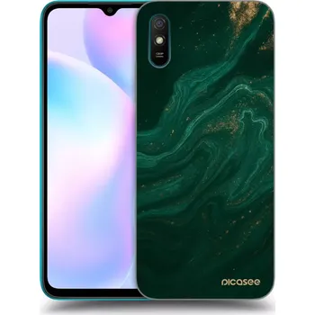 Pouzdro na mobilní telefon Picasee silikonový černý obal pro Xiaomi Redmi 9AT - Green