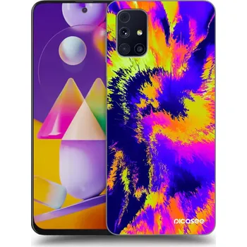 Pouzdro na mobilní telefon Picasee silikonový černý obal pro Samsung Galaxy M31s - Burn