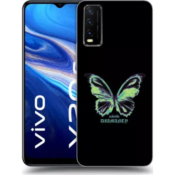 Pouzdro na mobilní telefon Picasee silikonový černý obal pro Vivo Y20s - Diamanty Blue