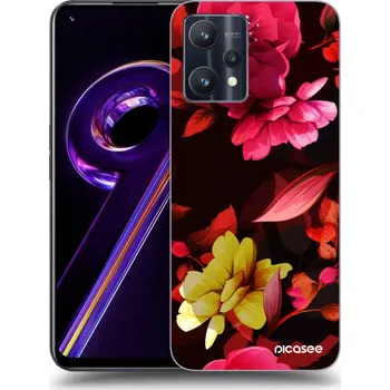Pouzdro na mobilní telefon Picasee silikonový černý obal pro Realme 9 Pro 5G - Dark Peonny