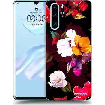 Pouzdro na mobilní telefon Picasee silikonový průhledný obal pro Huawei P30 Pro - Flowers and Berries