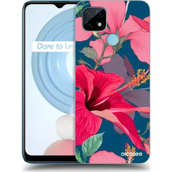 Pouzdro na mobilní telefon Picasee silikonový průhledný obal pro Realme C21Y - Hibiscus