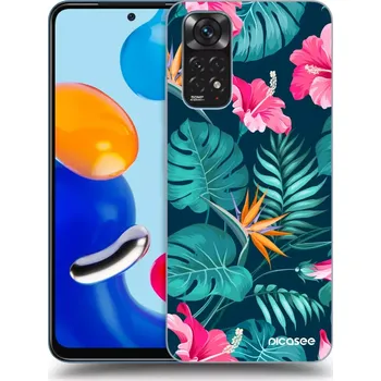 Pouzdro na mobilní telefon Picasee silikonový černý obal pro Xiaomi Redmi Note 11S 4G - Pink Monstera