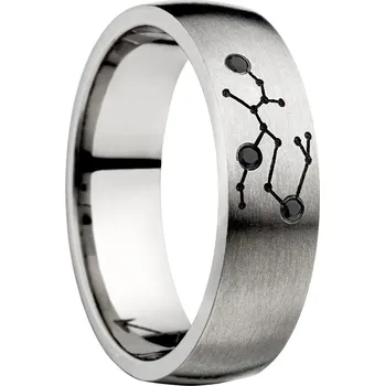 Prsten SWEPOL Titanový prsten ZODIAC, znamení střelec - velikost 45 - ZOD-K10-45