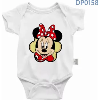 Mickey a Minnie Kojenecké bílé body s roztomilou postavičkou "Mickey a Minnie Mouse" Motiv: DP0158, Velikost: 9 měsíců