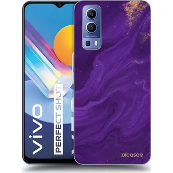 Pouzdro na mobilní telefon Picasee silikonový černý obal pro Vivo Y52 5G - Fialová