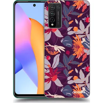 Pouzdro na mobilní telefon Picasee silikonový průhledný obal pro Honor 10X Lite - Purple Leaf