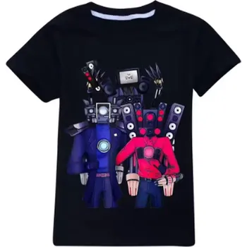 Roblox Dětské triko s motivem Skibidi Toilet - různé barvy pro kluky i holky Barva: Černá, Velikost: 160