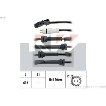 Přislušenství brzdového systému Snímač, počet otáček kol KW 460 149