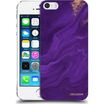 Pouzdro na mobilní telefon Picasee silikonový průhledný obal pro Apple iPhone 5/5S/SE - Fialová