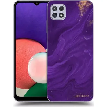 Pouzdro na mobilní telefon Picasee silikonový průhledný obal pro Samsung Galaxy A22 A226B 5G - Fialová