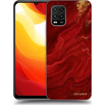 Pouzdro na mobilní telefon Picasee silikonový průhledný obal pro Xiaomi Mi 10 Lite - Červená