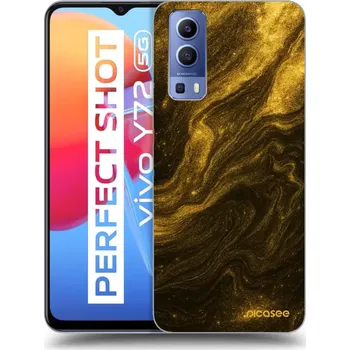 Pouzdro na mobilní telefon Picasee silikonový průhledný obal pro Vivo Y72 5G - Černá