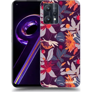 Pouzdro na mobilní telefon Picasee silikonový průhledný obal pro Realme 9 Pro 5G - Purple Leaf