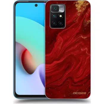 Pouzdro na mobilní telefon Picasee silikonový průhledný obal pro Xiaomi Redmi 10 - Červená