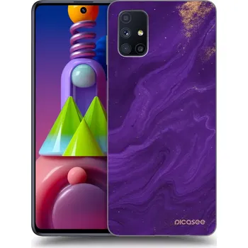 Pouzdro na mobilní telefon Picasee silikonový průhledný obal pro Samsung Galaxy M51 M515F - Fialová