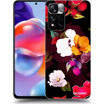 Pouzdro na mobilní telefon Picasee silikonový průhledný obal pro Xiaomi Redmi Note 11 Pro+ 5G - Flowers and Berries