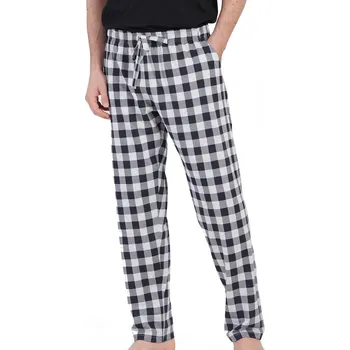 Pánské pyžamo Pánské pyžamové kalhoty kostkované 1P1929 šedá xxl