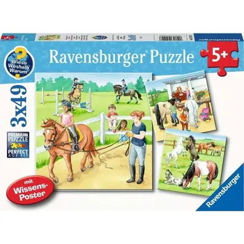 ravensburger puzzle den u koní 3×49 dílků
