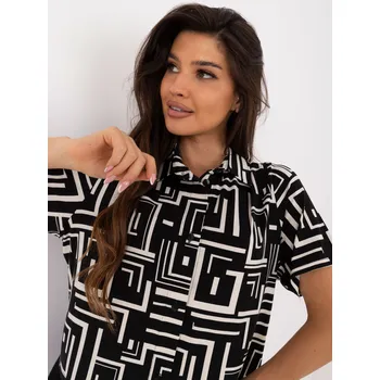 Dámská košile Halenka LK BZ 509749.88 černá a béžová jedna velikost