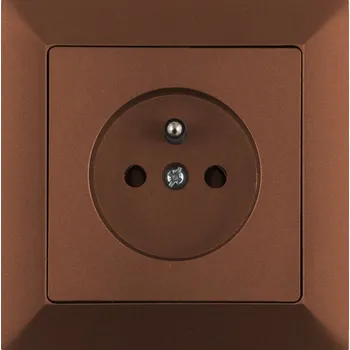 Stavebniny Zásuvka jednoduchá kompletní zásuvka - měděná