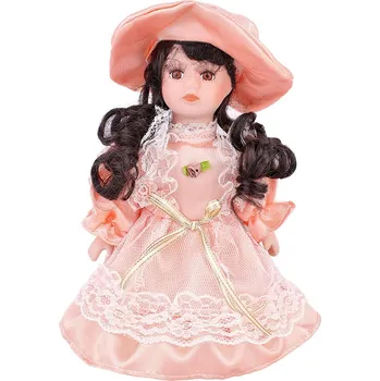 Porcelánová panenka v růžovém oblečení 21cm (Panenka z porcelánu)