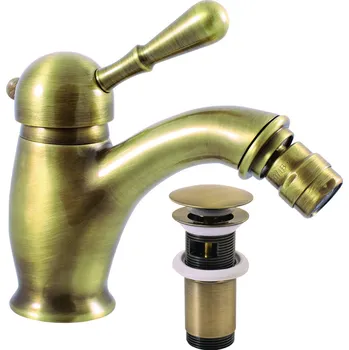 Vodovodní baterie LABE - Bidetová baterie s výpustí, Stará mosaz (Bronz) L445.0SM, RAV Slezák Barva: Stará mosaz (Bronz), Rozměr: 1/2"