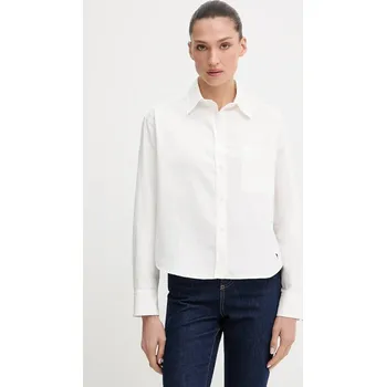 Dámská košile Bavlněná košile Weekend Max Mara NUORO dámská, bílá barva, relaxed, s klasickým límcem, 2525116111600 00A, vel. 36