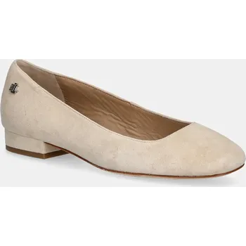 Dámské baleríny Semišové baleríny Lauren Ralph Lauren Emellie Bllt béžová barva, 802974358001 802974358001.101 08X, EUR 41