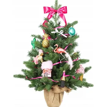 Vánoce Ozdobený umělý vánoční stromek SWEET DECOR 60 cm s LED osvětlením V KVĚTECH