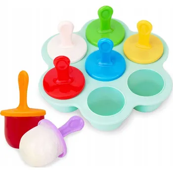 Forma na pečení Forma na nanuky, silikonová forma na zmrzlinu na tyčce, 7 míst + tyčinky, bez BPA