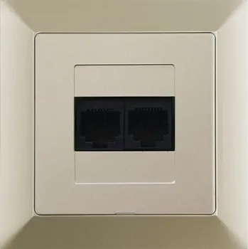 Stavebniny Datová zásuvka 2x8 pin kompletní zásuvka - písek