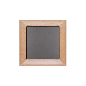 Stavebniny Žaluziový ovladač Premium vratný - buk - grafit kompletní vypínač - buk grafit