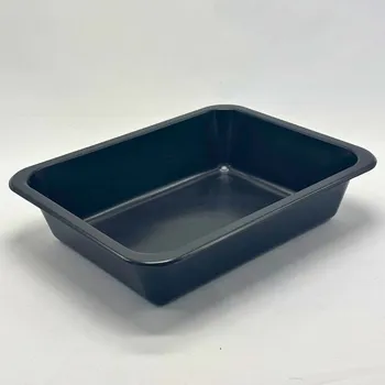 Jednorázové nádobí Wepack Plastová zatavovací miska jednodílná černá PP 227x178x50 mm - 10 bal x 50 ks