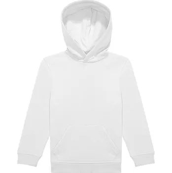 Chlapecká mikina B&amp;C Dětská mikina s kapucí WK002 White 3/4 (98/104)