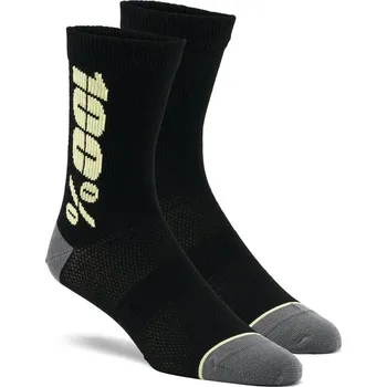 Pánské ponožky 100% ponožky RYTHYM Merino Wool black/yellow/gray - S/M