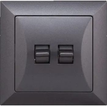 Stavebniny Páčkový žaluziový vypínač strojek + klapka do vícenásobného rámečku - grafit