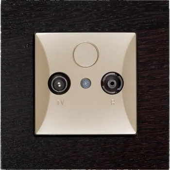 Stavebniny Zásuvka TV+R koncová strojek + klapka do vícenásobného rámečku - písek