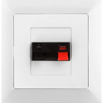 Stavebniny Zásuvka reproduktorová Premium bílá Kompletní zásuvka - bílá