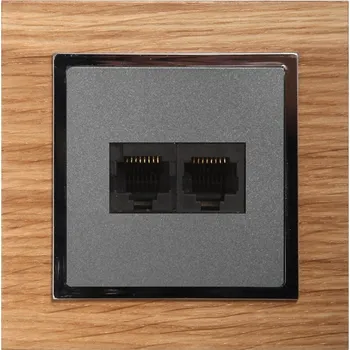 Stavebniny Datová zásuvka 2x8 pin rámeček - buk