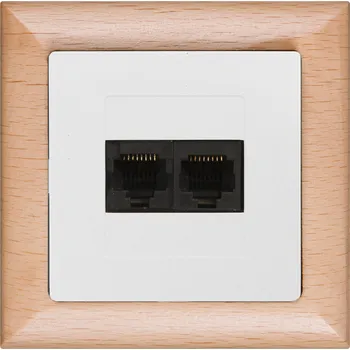 Stavebniny Datová zásuvka 2x8 pin strojek + klapka do vícenásobného rámečku - bílá
