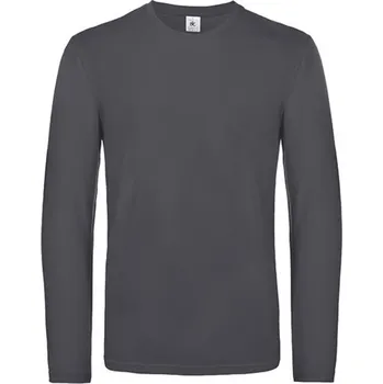 Pánské tričko B&C Pánské tričko s dlouhým rukávem TU07T Dark Grey (Solid) XL