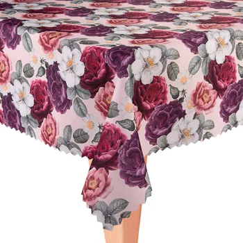 ubrus Celoroční ubrus odolný vůči skvrnám 140x200 Polský květinový růžový Č.72