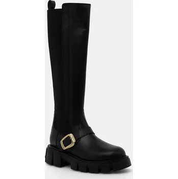 Dámské kozačky Kozačky Love Moschino dámské, černá barva, na plochém podpatku, JA26015G1NIA0000 99X, EUR 40