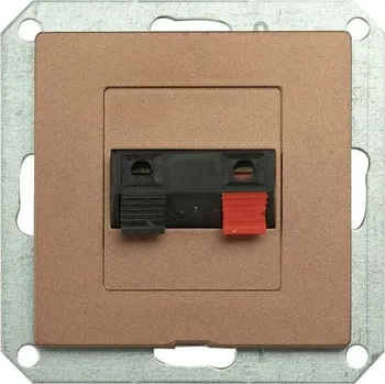 Stavebniny Zásuvka reproduktorová kompletní zásuvka - měď