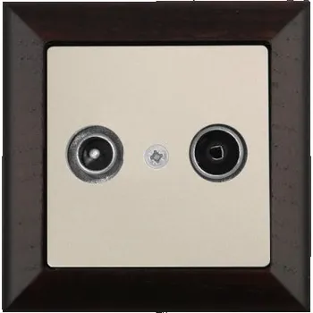 Stavebniny RTV zásuvka koncová kompletní zásuvka - wenge písek