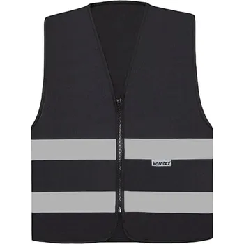 Korntex Cologne Unisex bezpečnostní vesta na zip KX217 Black 5XL