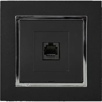 Elektrická zásuvka Datová zásuvka 8 pin rámeček - černá chrom