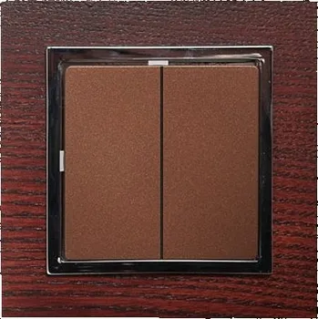 Stavebniny Žaluziový ovládač Magic - dřevo strojek + klapka do rámečku - měď